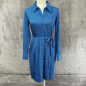 Boden Julia Jersey Shirt Dress Women's 8R Collar Long Sleeve Unlined Lightweight